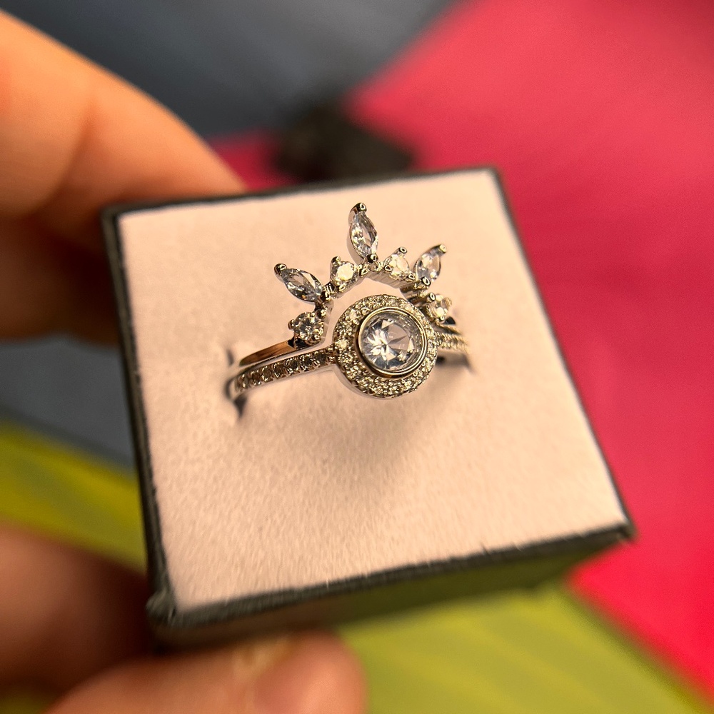 Bomb Party "Girl Boss Unicorn" Lab Created Aquamarine Spinel + Rhodium Plating